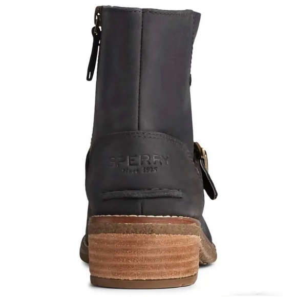 Sperry Women’s Black Leather Boots with Zipper, Size 7, Pristine Condition - Picture 7 of 8